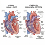 Pediatric cardiologist diagnosing congenital heart disease in infant.