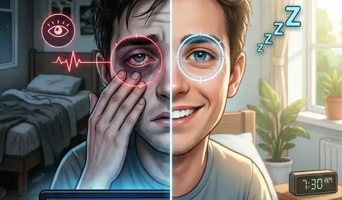 Dr. Rachana Tiwari-Patil explaining sleep and vision eye strain at Chetna Hospital Chinchwad