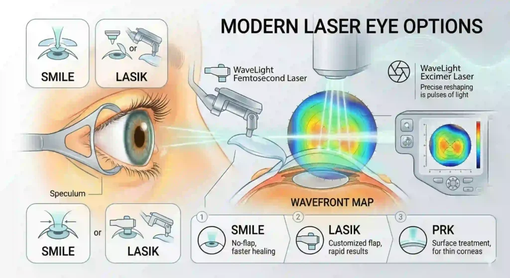 Modern laser eye surgery equipment for vision correction
