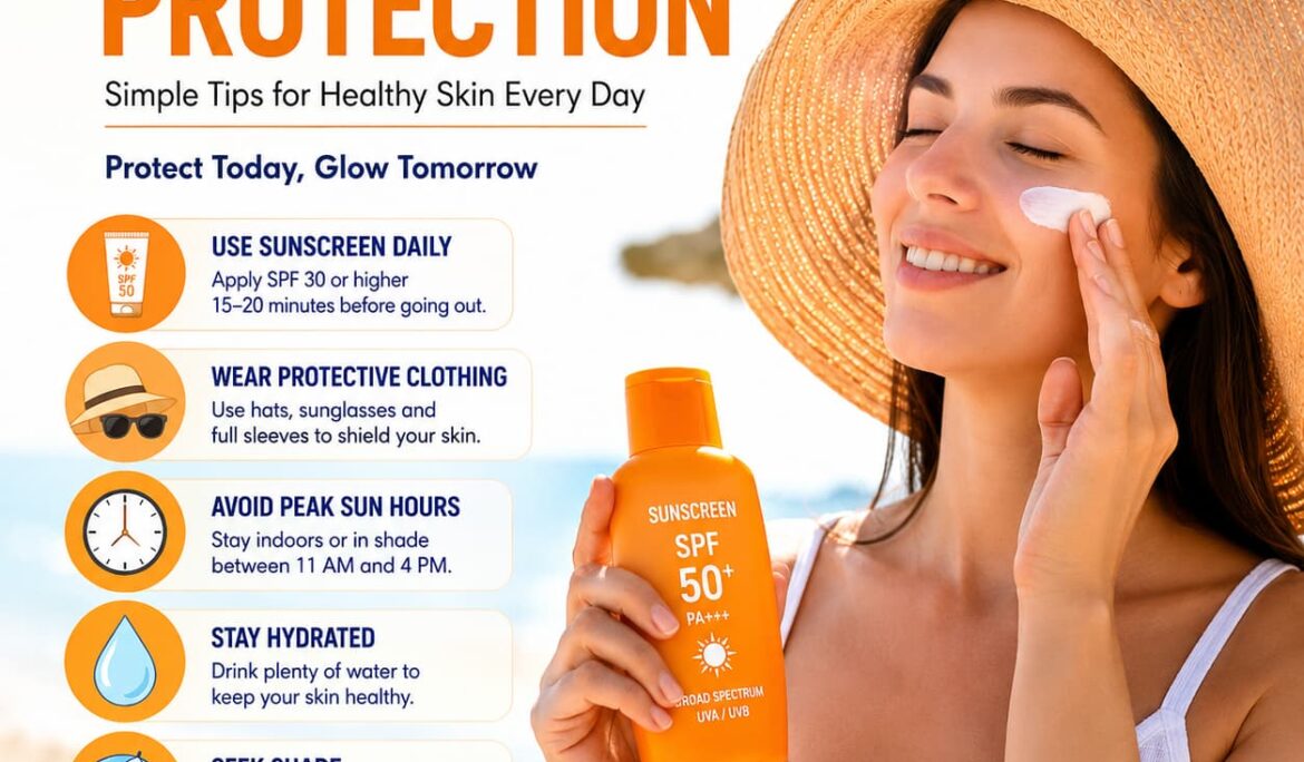 Sun Damage Protection tips with sunscreen and outdoor skin safety guide for healthy skin in Chinchwad