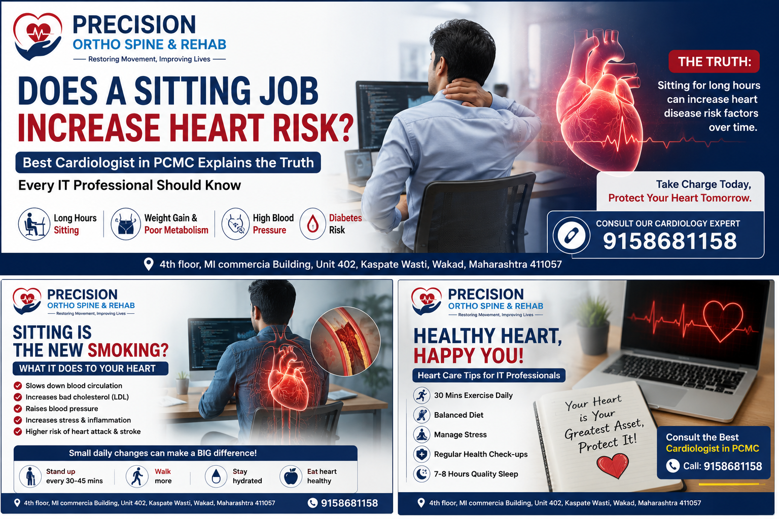 How prolonged sitting and sedentary IT jobs can increase cardiovascular risk and affect heart health