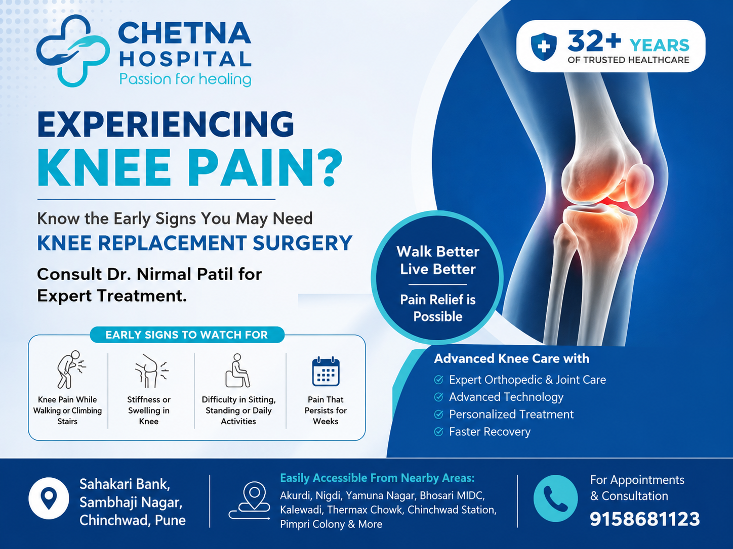 Knee replacement surgery in Chinchwad