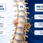 Primary vs metastatic spinal tumors showing tumor growth in the spine