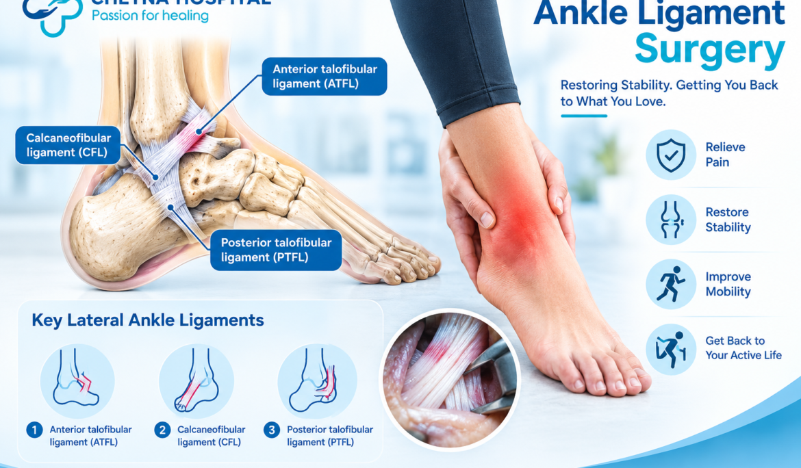 Ankle ligament surgery treatment by orthopedic surgeon in PCMC