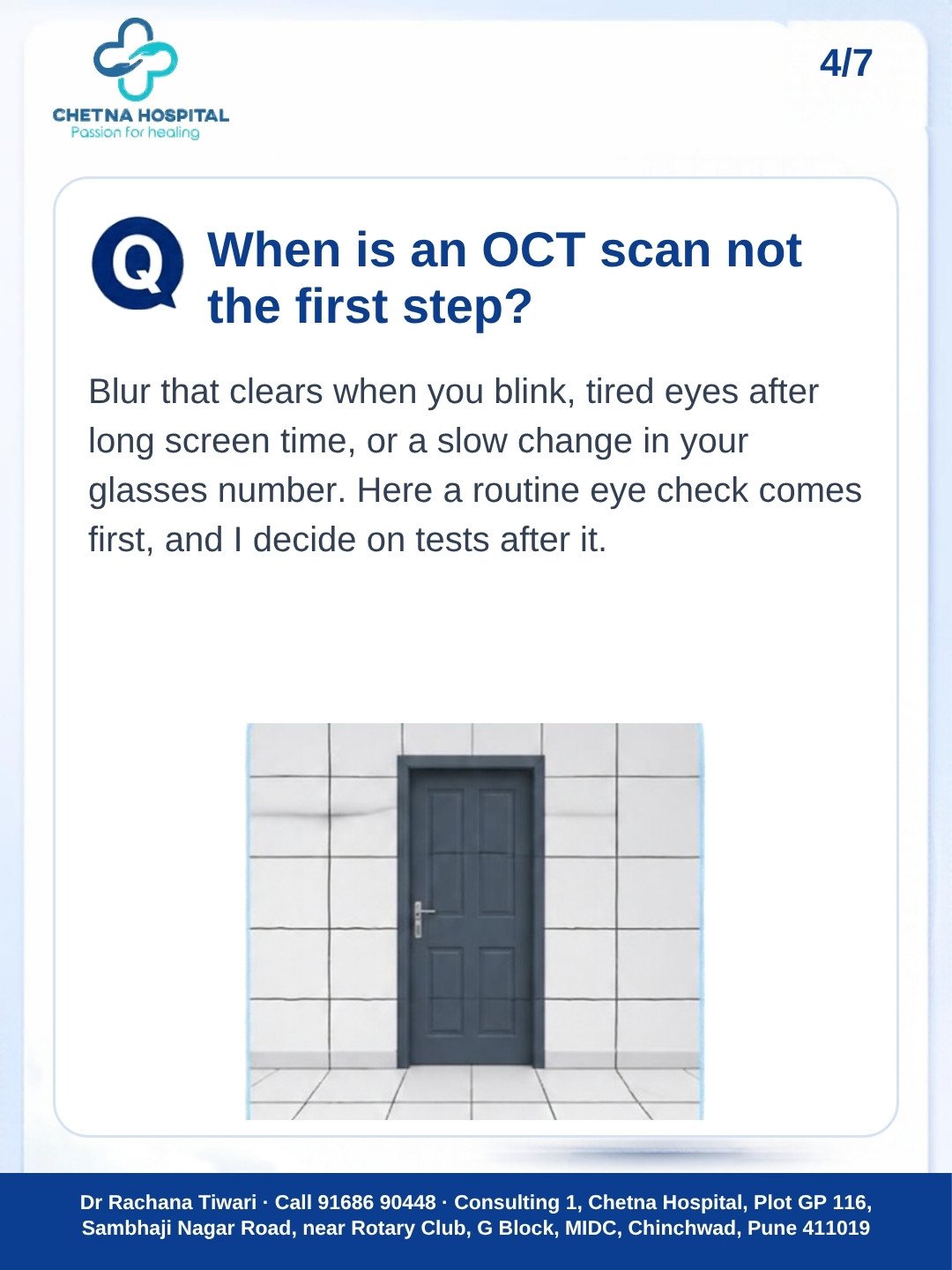 Slide 4: when an OCT scan is not the first step – blur that clears on blinking or a slow change in glasses number